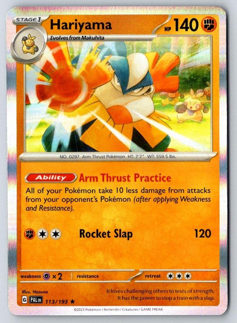 Hariyama 113/193 Rare Paldea Evolved Pokemon Holo Near Mint