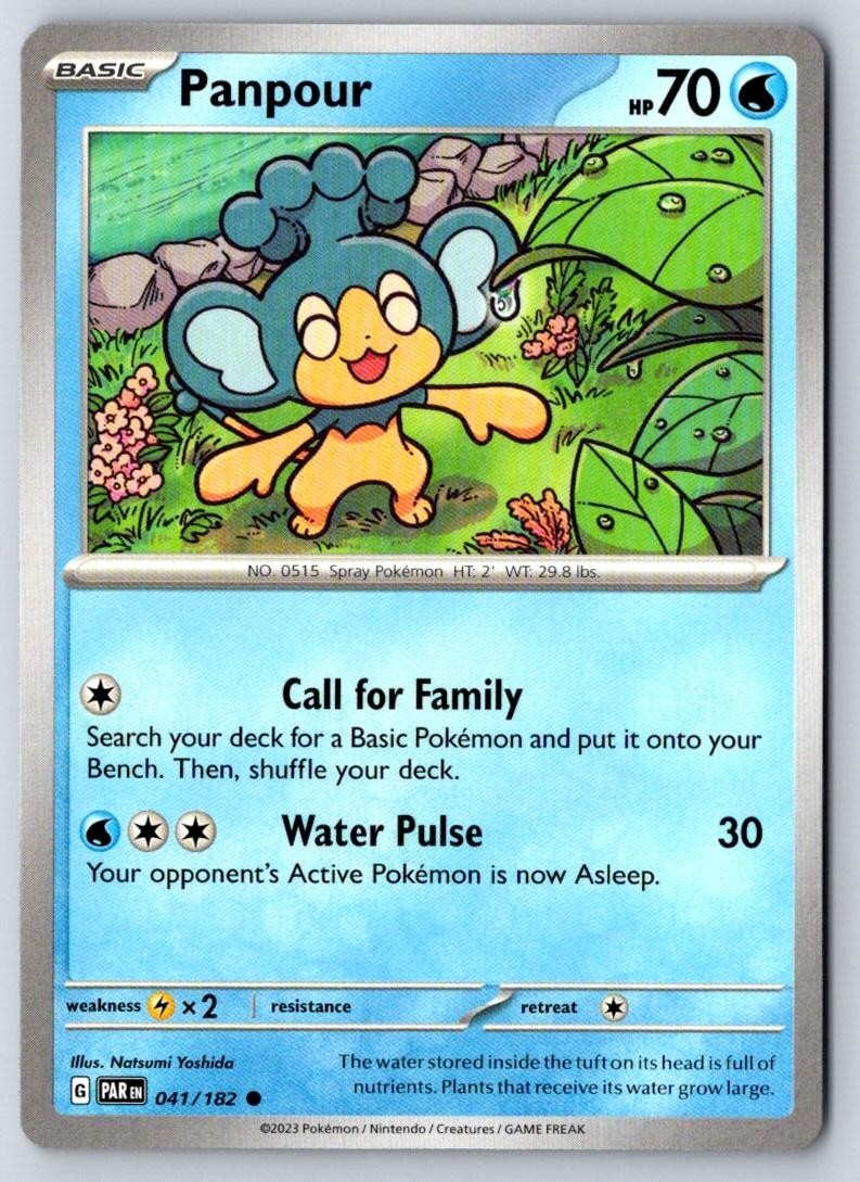 Panpour 041/182 Common Paradox Rift Pokemon Near Mint