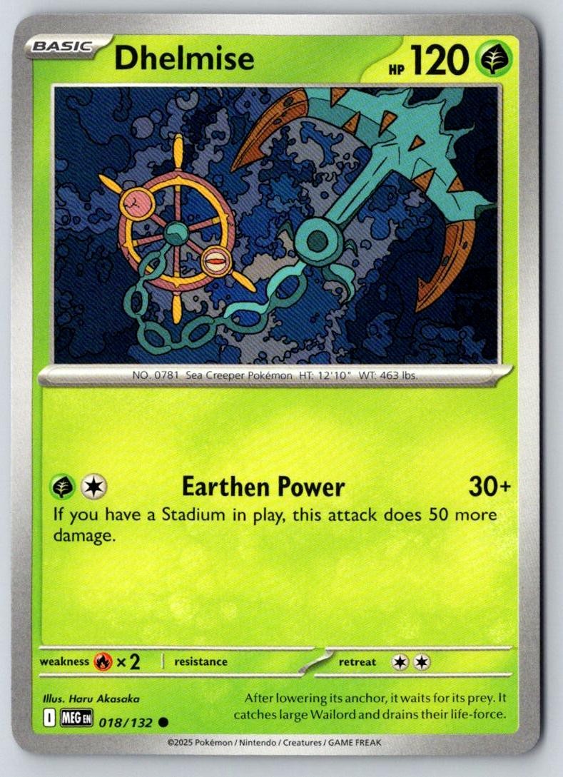 Dhelmise 018/132 Common Mega Evolution Pokemon Near Mint