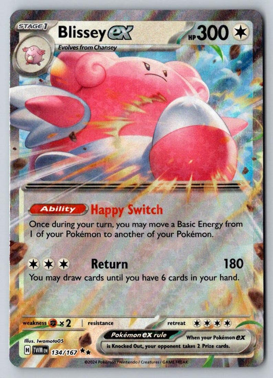 Blissey ex 134/167 Double Rare Twilight Masquerade Pokemon Near Mint