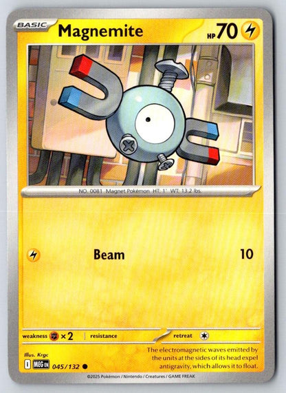 Magnemite 045/132 Common Mega Evolution Pokemon Near Mint