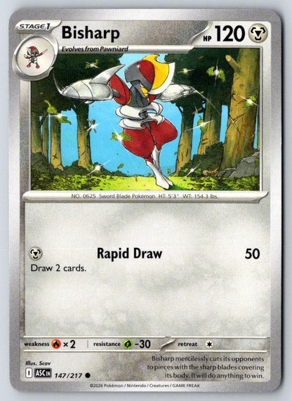 Bisharp 147/217 Common Ascended Heroes Pokemon Near Mint