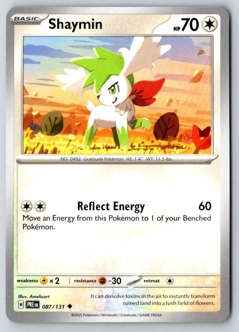 Shaymin 087/131 Uncommon Prismatic Evolutions Pokemon Near Mint