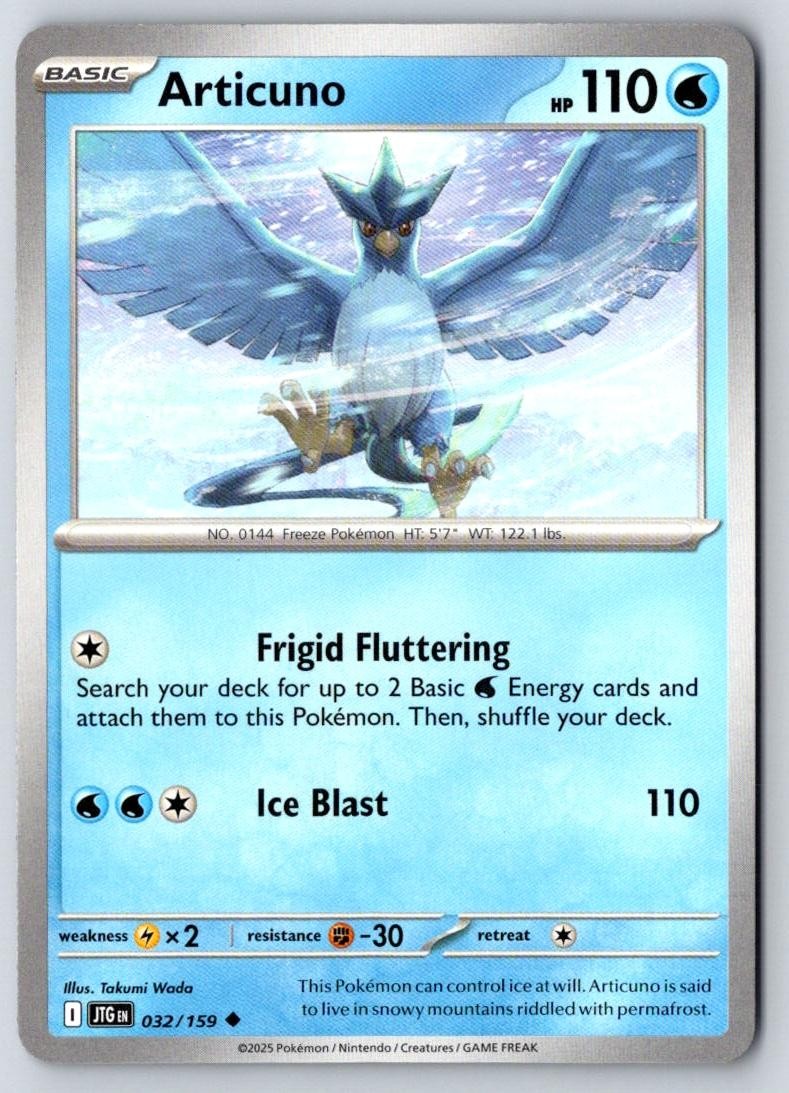 Articuno 032/159 Uncommon Journey Together Pokemon Near Mint