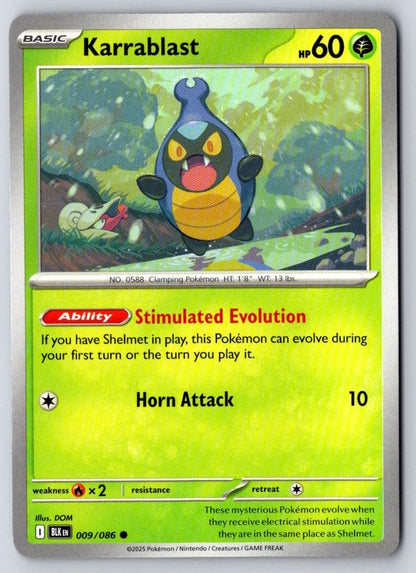 Karrablast 009/086 Common Black Bolt Pokemon Near Mint