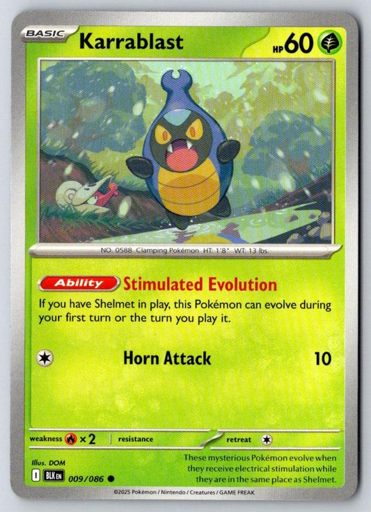 Karrablast 009/086 Common Black Bolt Pokemon Near Mint