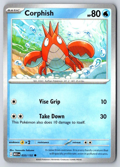 Corphish 033/132 Common Mega Evolution Pokemon Near Mint