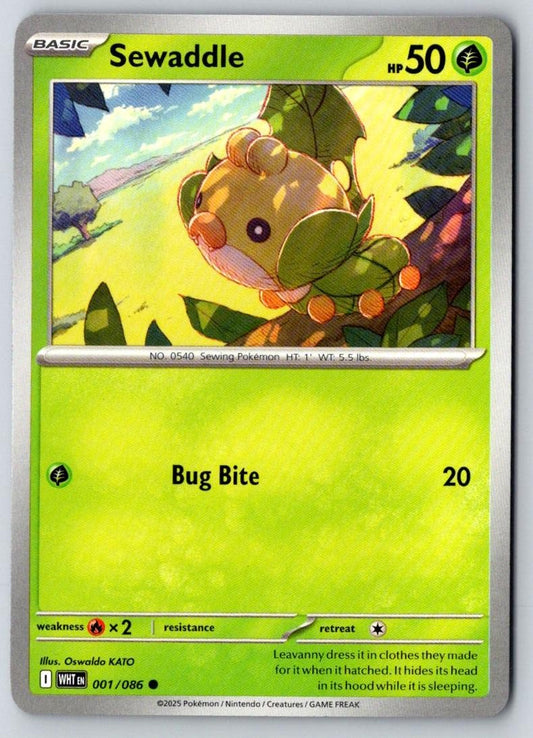 Sewaddle 001/086 Common White Flare Pokemon Near Mint