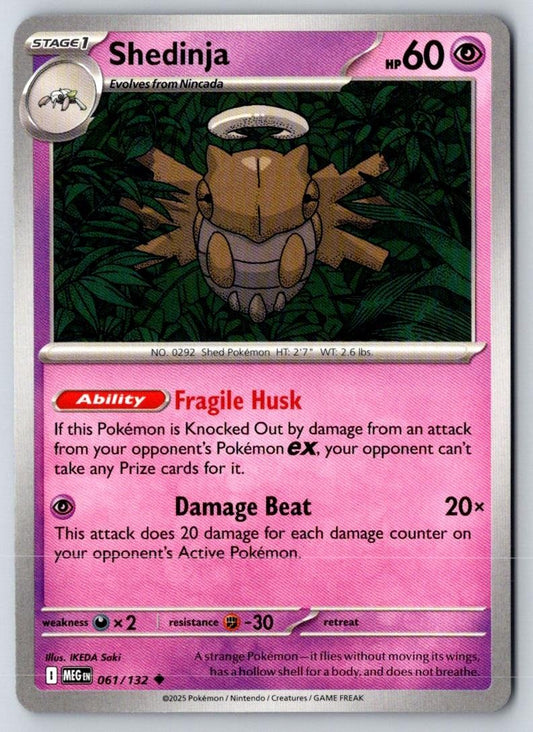 Shedinja 061/132 Uncommon Mega Evolution Pokemon Near Mint