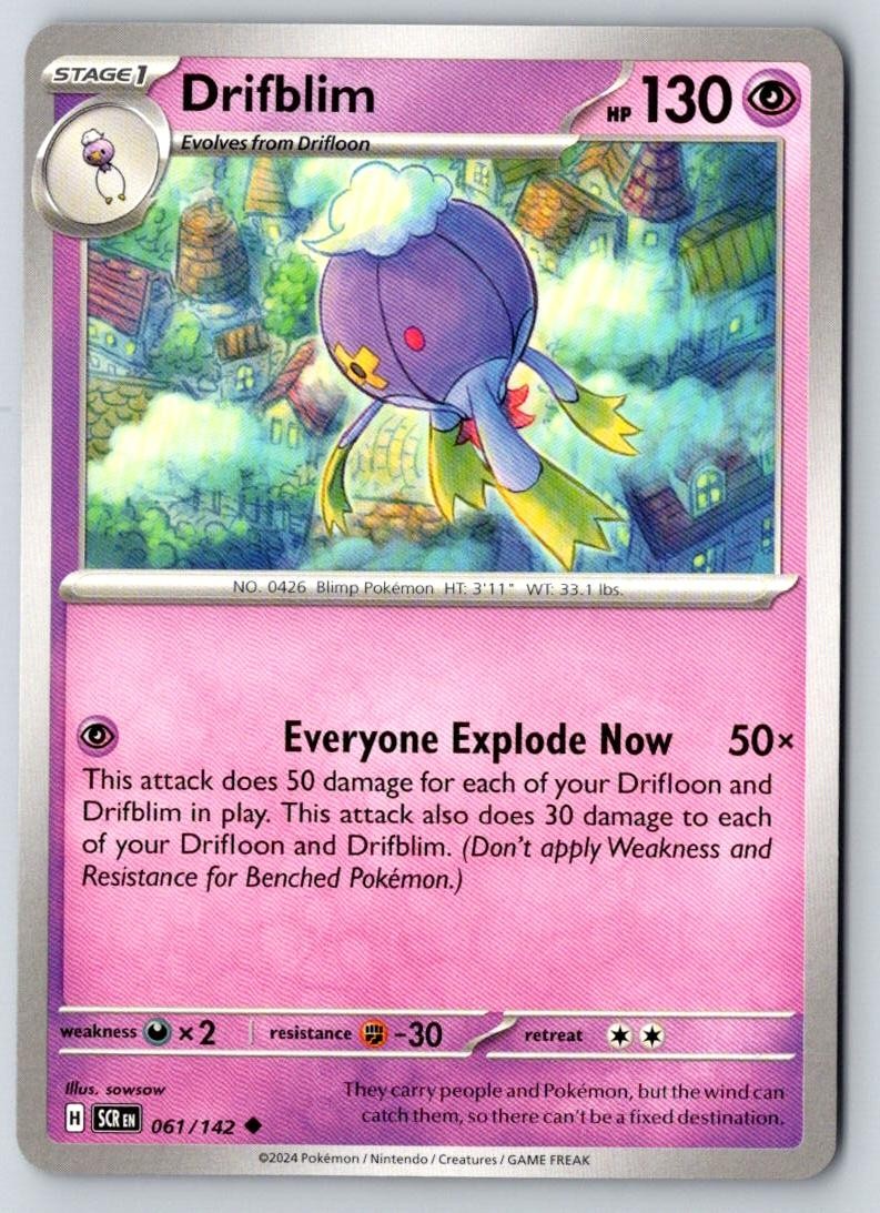 Drifblim 61/142 Uncommon Stellar Crown Pokemon Near Mint
