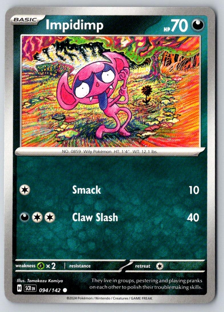 Impidimp 94/142 Common Stellar Crown Pokemon Near Mint