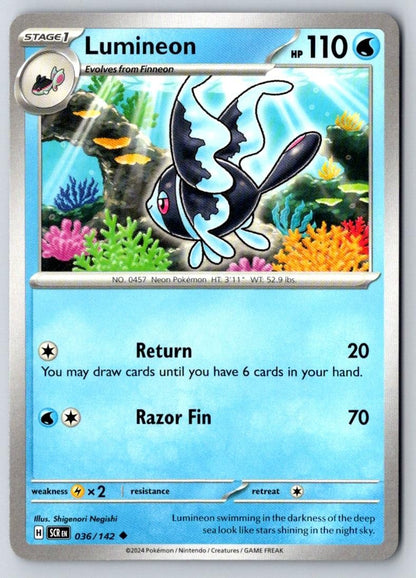 Lumineon 36/142 Uncommon Stellar Crown Pokemon Near Mint