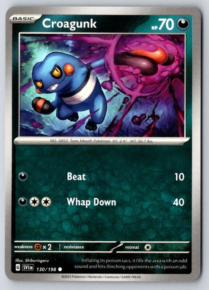 Croagunk 130/198 Common Scarlet & Violet Pokemon Near Mint