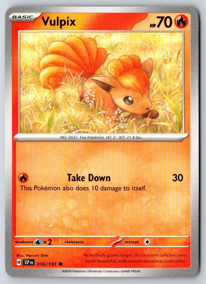 Vulpix 016/191 Common Surging Sparks Pokemon Near Mint