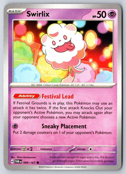 Swirlix 089/167 Common Twilight Masquerade Pokemon Near Mint