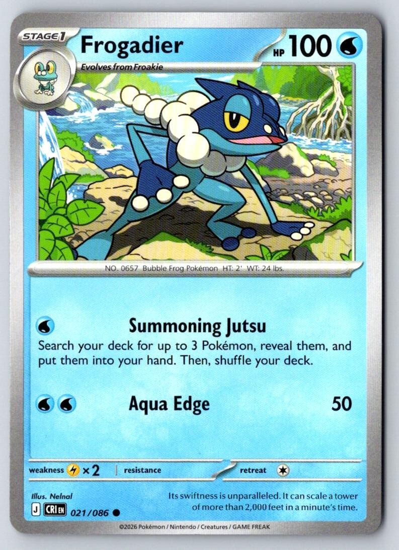 Frogadier 021/086 Common Chaos Rising Pokemon Near Mint