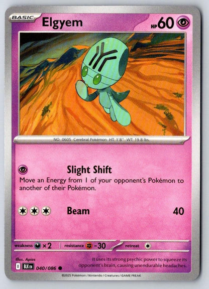 Elgyem 040/086 Common Black Bolt Pokemon Near Mint