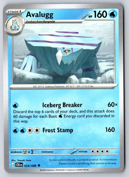 Avalugg 024/086 Uncommon Chaos Rising Pokemon Near Mint
