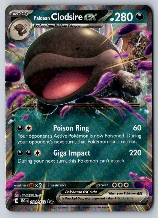 Paldean Clodsire ex 094/159 Double Rare Journey Together Pokemon Near Mint