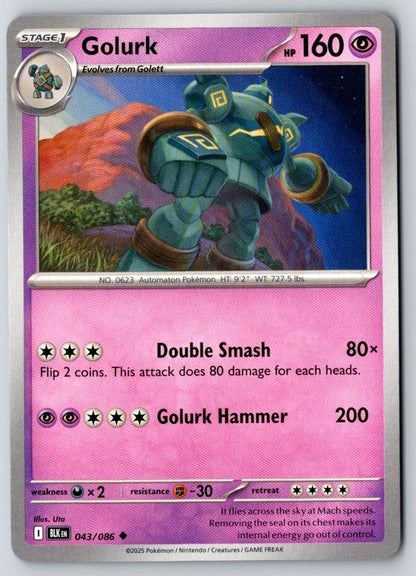 Golurk 043/086 Uncommon Black Bolt Pokemon Near Mint