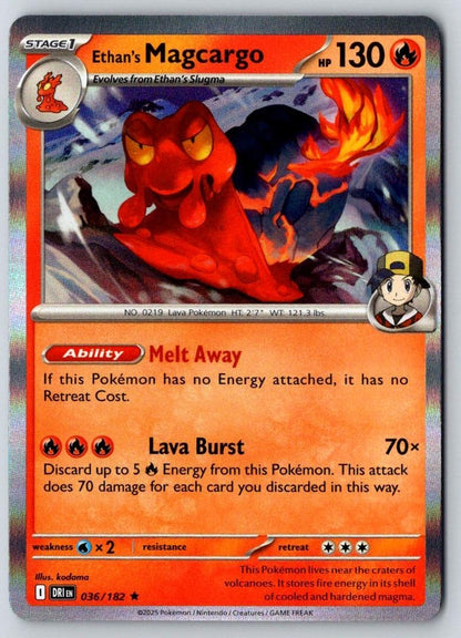 Ethan's Magcargo 036/182 Rare Destined Rivals Pokemon Holo Near Mint