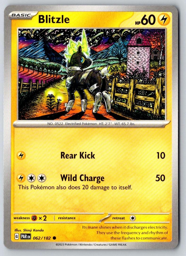 Blitzle 062/182 Common Paradox Rift Pokemon Near Mint
