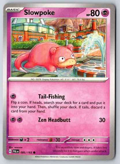 Slowpoke 085/193 Common Paldea Evolved Pokemon Near Mint
