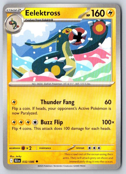 Eelektross 032/086 Uncommon Black Bolt Pokemon Near Mint