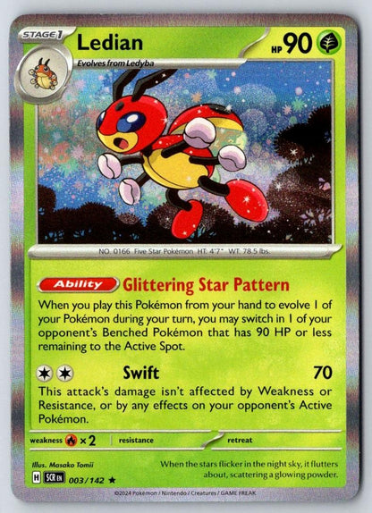 Ledian 3/142 Rare Stellar Crown Pokemon Holo Near Mint