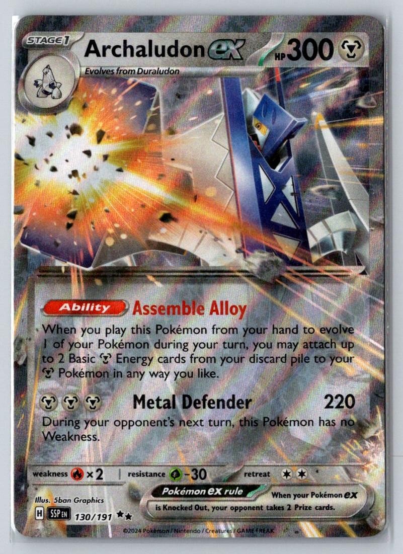 Archaludon ex 130/191 Double Rare Surging Sparks Pokemon Near Mint
