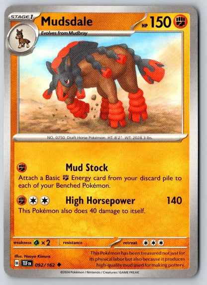 Mudsdale 092/162 Uncommon Temporal Forces Pokemon Near Mint