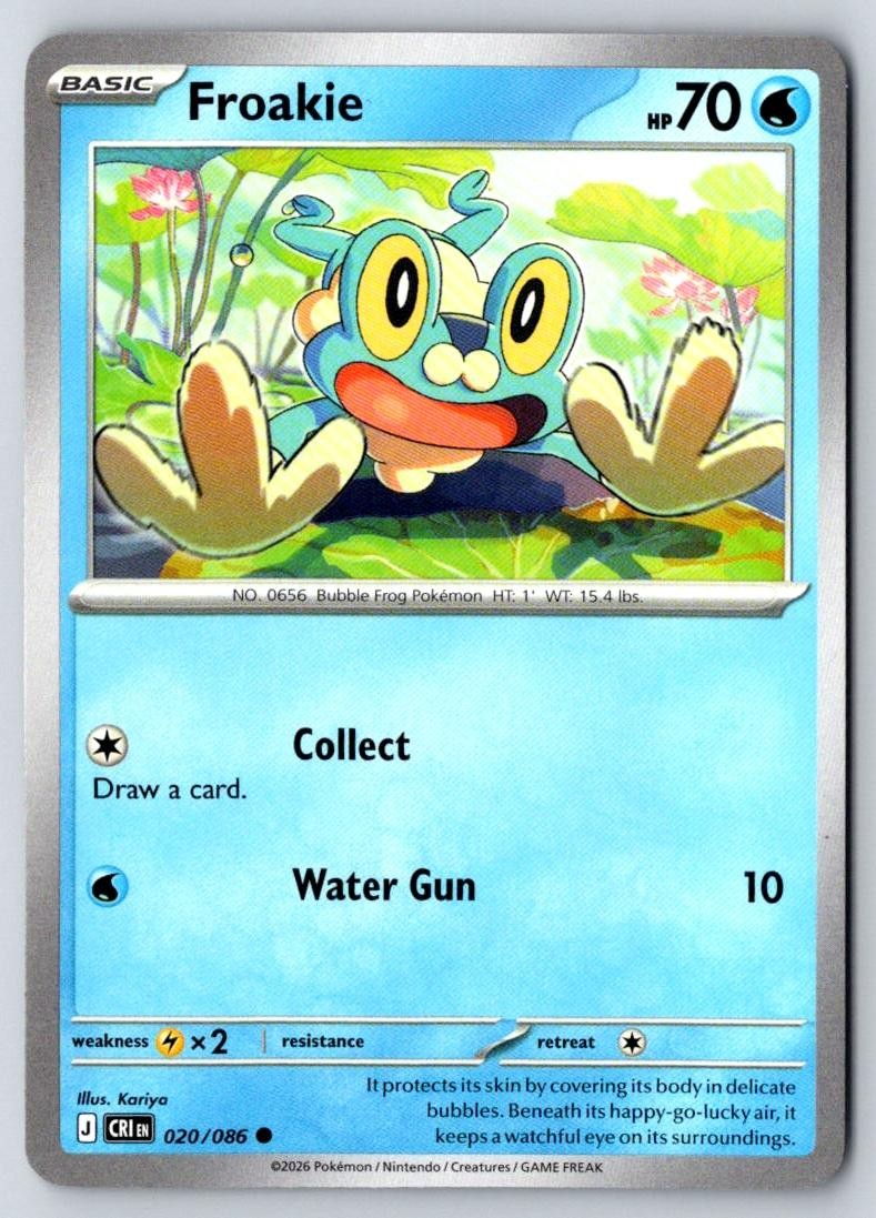 Froakie 020/086 Common Chaos Rising Pokemon Near Mint