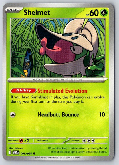 Shelmet 008/086 Common White Flare Pokemon Near Mint