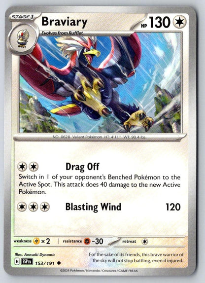 Braviary 153/191 Uncommon Surging Sparks Pokemon Near Mint
