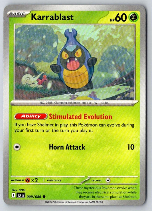 Karrablast 009/086 Common Black Bolt Pokemon Near Mint