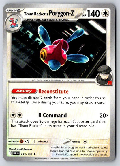 Team Rocket's Porygon-Z 155/182 Uncommon Destined Rivals Pokemon Near Mint