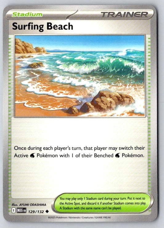 Surfing Beach 129/132 Uncommon Mega Evolution Pokemon Near Mint
