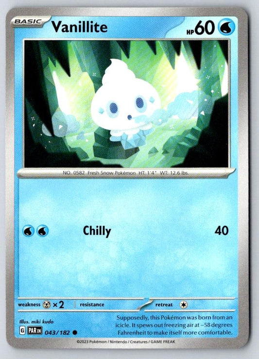 Vanillite 043/182 Common Paradox Rift Pokemon Near Mint