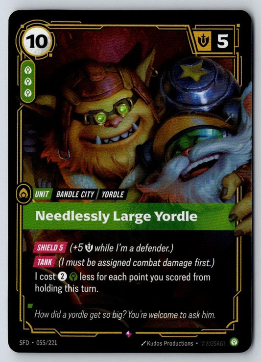 Needlessly Large Yordle 055/221 Rare Spiritforged Riftbound Foil Near Mint