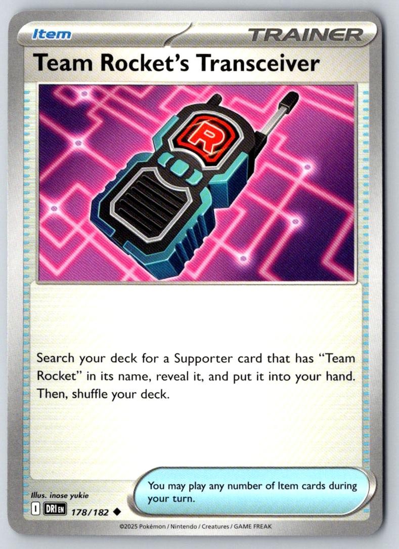 Team Rocket's Transceiver 178/182 Uncommon Destined Rivals Pokemon Near Mint