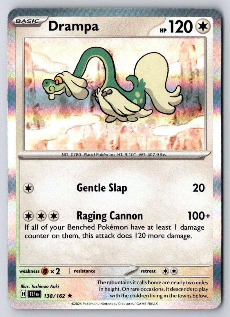 Drampa 138/162 Rare Temporal Forces Pokemon Holo Near Mint