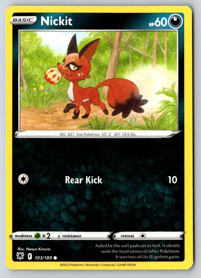 Nickit 103/189 Common Astral Radiance Pokemon Near Mint