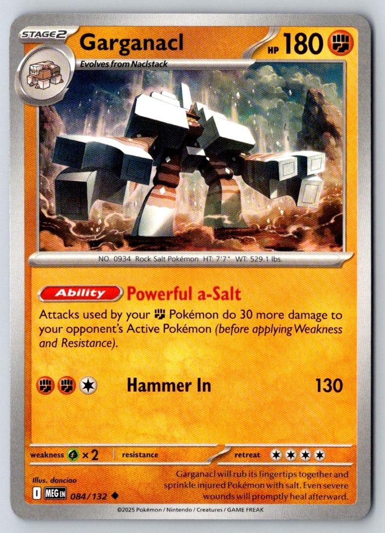 Garganacl 084/132 Uncommon Mega Evolution Pokemon Near Mint