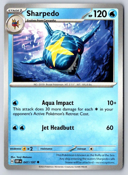 Sharpedo 047/197 Uncommon Obsidian Flames Pokemon Near Mint