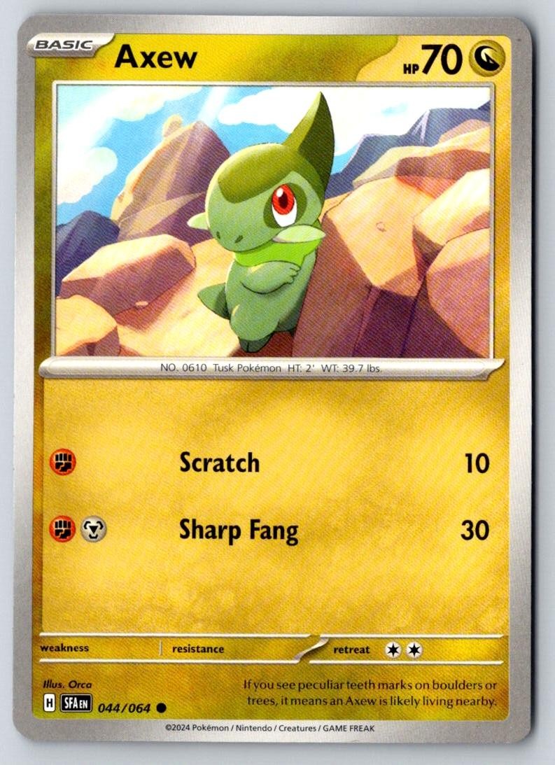 Axew 044/064 Common Shrouded Fable Pokemon Near Mint