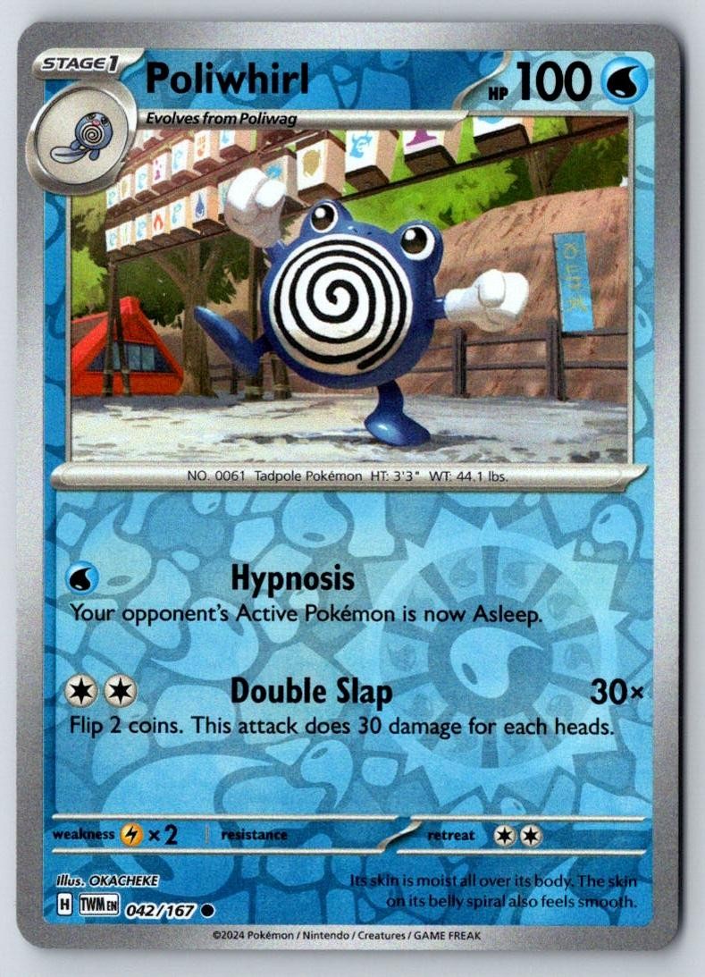 Poliwhirl 042/167 Common Twilight Masquerade Pokemon Near Mint