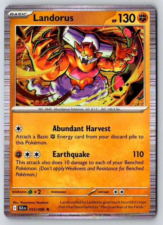 Landorus 053/086 Holo Rare Black Bolt Pokemon Near Mint
