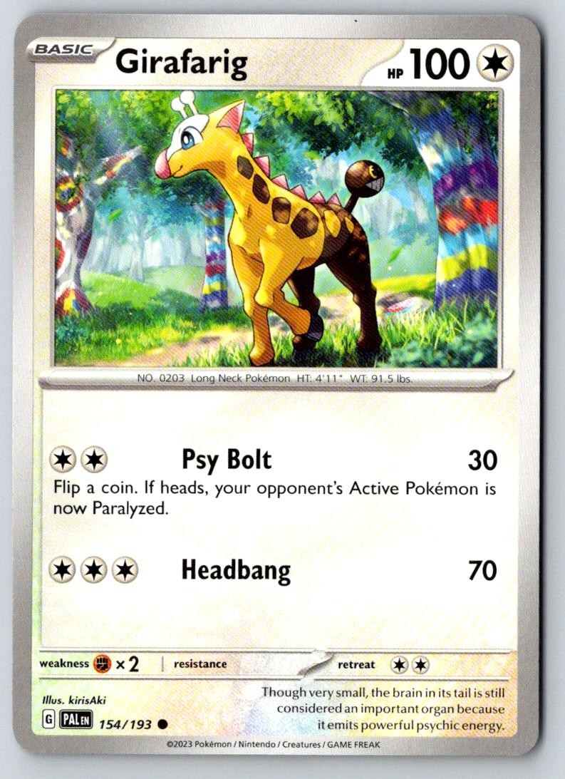 Girafarig 154/193 Common Paldea Evolved Pokemon Near Mint