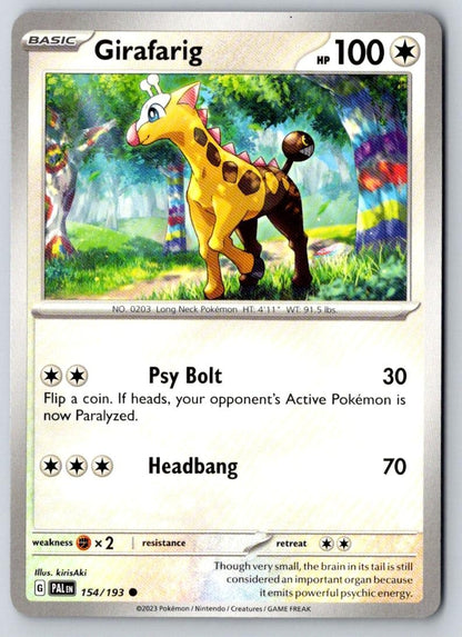 Girafarig 154/193 Common Paldea Evolved Pokemon Near Mint