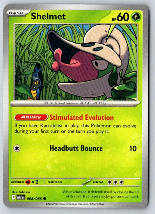 Shelmet 008/086 Common White Flare Pokemon Near Mint